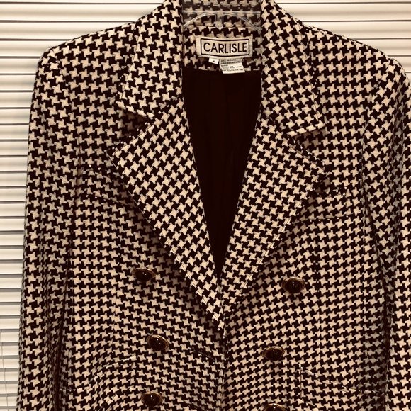 Vintage Carlisle Houndstooth wool jacket Size 4 - Picture 2 of 8